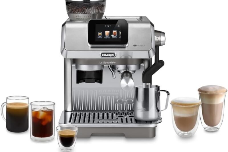 De’Longhi La Specialista Touch Espresso Machine with Grinder & Milk Frother – Cold Brew & Iced Coffee Maker, Burr Grinder, 10 Drink Presets, Compact Bean to Cup, Award-Winning Italian Design
